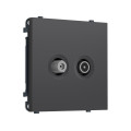 MS913310 Комплект механизма розетки TV оконечной + SAT SIGMA Графит Мягкое касание 5-862MHz 3.5dB/950-2150MHz 3.8dB QUANT PRO (SP9133, PR217)