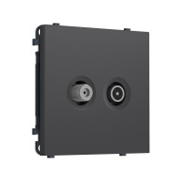 MS913310 Комплект механизма розетки TV оконечной + SAT SIGMA Графит Мягкое касание 5-862MHz 3.5dB/950-2150MHz 3.8dB QUANT PRO (SP9133, PR217)