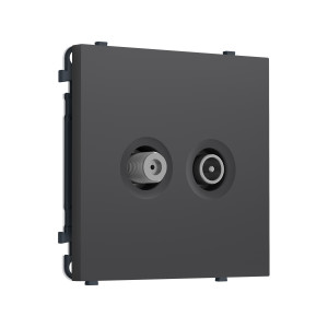 MS913310 Комплект механизма розетки TV оконечной + SAT SIGMA Графит Мягкое касание 5-862MHz 3.5dB/950-2150MHz 3.8dB QUANT PRO (SP9133, PR217)