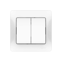 GLOSSA 2-клавишный ВЫКЛЮЧАТЕЛЬ, сх.5, 10АХ, в сборе, быстрозажим. клем., БЕЛЫЙ GSL000152S