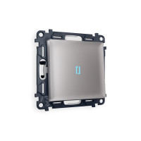 MA502040 Комплект механизма 1-кл проходного выключателя с подсветкой 10000K ALFA Сталь матовый QUANT (AP5020, VM105, G29B) AMBRELLA VOLT