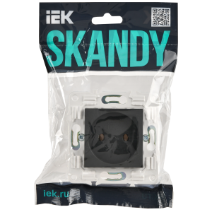 SKANDY Розетка без заземления без защитных шторок 10А SK-R02G графит IEK