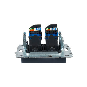 BRITE Розетка компьютерная двойная RJ45 кат.6 РК11-2-БрМ маренго IEK