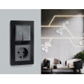 AF550502 Рамка ALFA Platos Черный Металл шлифованный 2-ая AMBRELLA VOLT