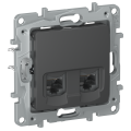 IEKETIKA Розетка компьютерная двойная RJ45 категория 6 UTP 6712541 графит IEK