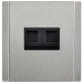 FORTE&PIANO Розетка компьютерная двойная RJ45 кат.5E FP733M металл никель IEK