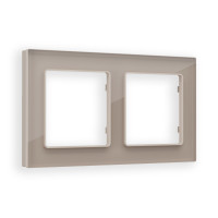 AF380602 Рамка ALFA Platos Серо-бежевый Стекло закаленное натуральное 2-ая AMBRELLA VOLT