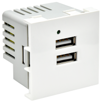 PRIMER РКЮ-23-40-П Розетка USB A+A 5В 4,2А (2 модуля) белая IEK