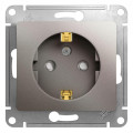 GLOSSA РОЗЕТКА с заземлением со шторками, 16А, механизм, ПЛАТИНА GSL001245