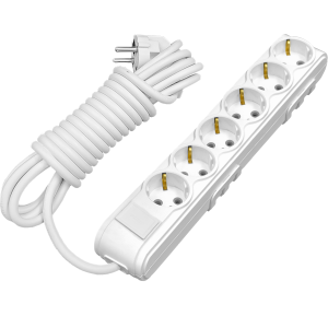 Arvia Electric, MOTTO, Удлинитель 6 гнезд с защитой от детей с/з 2м. (белый)