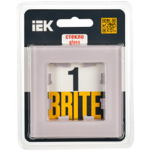 BRITE Рамка 1-местная РУ-1-2-Бр стекло розовый матовый IEK