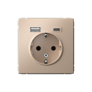 ARTGALLERY РОЗЕТКА 16А с 2 USB A+C, 5В/2,4А/3,0А, 2х5В/1,5А, механизм, ПЕСОЧНЫЙ GAL001232