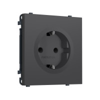 MS907010 Комплект механизма электрической розетки SIGMA Графит Мягкое касание 50Hz 2P+E с/з с/ш 16A-250V QUANT PRO (SP9070, PR141)