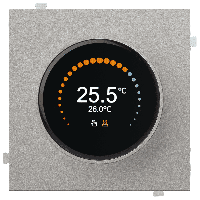 Термостат RIKETT для теплых полов с круглым дисплеем, платина (32233 PL)