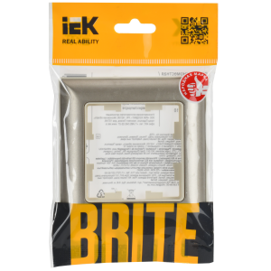 BRITE Рамка 1-местная РУ-1-Бр бежевый/шампань IEK
