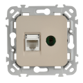 FLITE Розетка 2-местная RJ45/TV категория 5Е UTP РКТВ5е-2-0-ФлЛ льняной IEK
