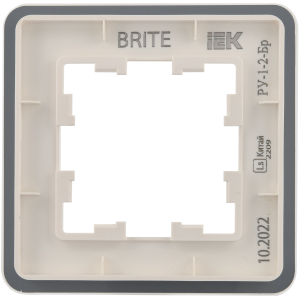 BRITE Рамка 1-местная РУ-1-2-Бр стекло белый RE IEK