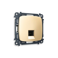 MO612030 Комплект механизма телефонной розетки OMEGA Шампань RJ-114P4C с шторкой QUANT OP6120, VM190 AMBRELLA VOLT