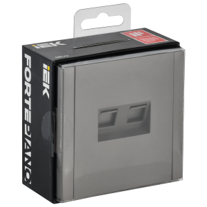 FORTE&PIANO Розетка компьютерная двойная RJ45 кат.6 FP534 сталь IEK