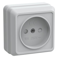 Розетка IEK ОКТАВА, открытый монтаж, со шторками, белый, ERO13-K01-10-DC