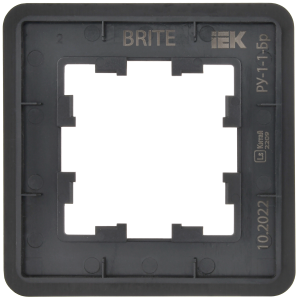 BRITE Рамка 1-местная РУ-1-1-Бр металл черный RE IEK