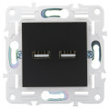 SKANDY Розетка USB A+A 3,1А SK-R15Bl черный IEK