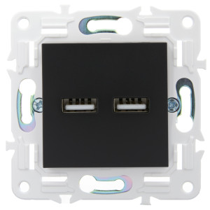 SKANDY Розетка USB A+A 3,1А SK-R15Bl черный IEK