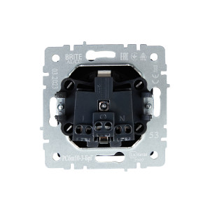 BRITE Розетка 1-местная с заземлением с защитными шторками и крышкой 16А IP20 РСбш10-3-БрГ графит IEK