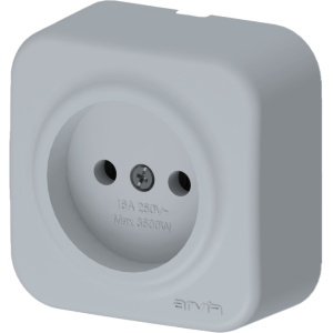 Arvia Electric, Aria, Розетка 1-а без земли, IP-20 (серый)