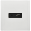 FORTE&PIANO Розетка USB A+C 18Вт FP251M металл белый IEK