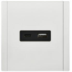 FORTE&PIANO Розетка USB A+C 18Вт FP251M металл белый IEK
