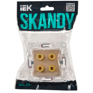 SKANDY Аудиорозетка 4-местная SK-A01Sa песочный IEK