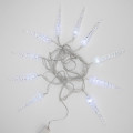 Гирлянда светодиодная Айсикл (бахрома) Сосульки 1.5х0.25м 10LED бел. 0.51Вт IP20 провод прозр. Neon-Night 303-068