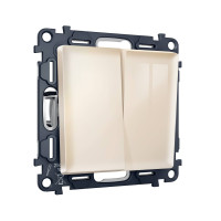 MA303030 Комплект механизма 2-клавишного перекрестного выключателя 10A-250V ALFA Бежевый глянец QUANT AP3030, VM125 AMBRELLA VOLT