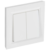 Выключатель 2-кл. СП BRITE ВСР10-2-0-БрАБ 10А в сборе арктич. бел. IEK BR-V20-0-10-K91-F