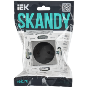 SKANDY Розетка без заземления без защитных шторок 10А SK-R02N металл никель IEK