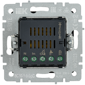 BRITE Кнопка звонка с индикацией для отелей 10А ВС10-1-9-БрС сталь IEK