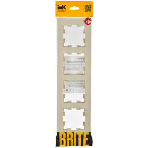BRITE Рамка 4-местная РУ-4-Бр бежевый рифленый IEK