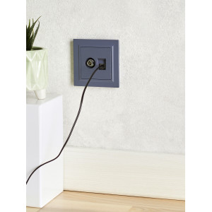BRITE Розетка двойная TV+RJ45 кат.5E РТВ/РК12-БрМ маренго IEK