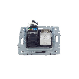 BRITE Розетка двойная RJ11+RJ45 кат.5E РК/Т12-БрГ графит IEK