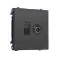 MS912510 Комплект механизма розетки компьютерной + TV оконечной SIGMA Графит Мягкое касание RJ-45 CAT6/50-870MHz 1dB с/ш QUANT PRO (SP9125, PR195)