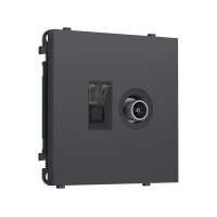 MS912510 Комплект механизма розетки компьютерной + TV оконечной SIGMA Графит Мягкое касание RJ-45 CAT6/50-870MHz 1dB с/ш QUANT PRO (SP9125, PR195)