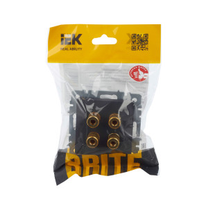 BRITE Аудиорозетка 4-местная РА10-БрГ графит IEK