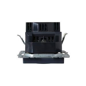 BRITE Розетка 1-местная с заземлением с защитными шторками 16А с USB AA 5В 3,1А РЮш10-2-БрМ маренго IEK