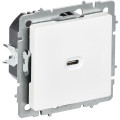 Розетка СП BRITE РЮ12-1-БрАБ USB C 65Вт высокоскор. заряд. арктич. бел. IEK BR-U13-065-K91