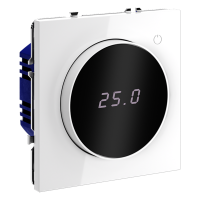 Терморегулятор электронный VOLTUM S70 с индикацией и датчиком, для теплого пола, белый глянцевый