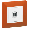 Механизм розетки USB Valena Life 2 разъема 240В5В 2400мА с лиц. панелью бел. Leg 753412