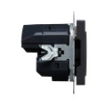 BRITE Розетка 1-местная с заземлением с защитными шторками 16А с USB AA 5В 2,1А РЮш10-1-БрГ графит IEK