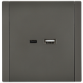 FORTE&PIANO Розетка USB A+C 18Вт FP351 серый IEK