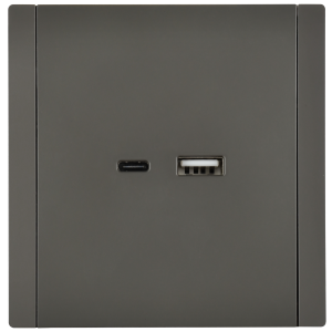 FORTE&PIANO Розетка USB A+C 18Вт FP351 серый IEK